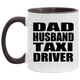 Dad Husband Taxi Driver - 11oz Accent Mug Black