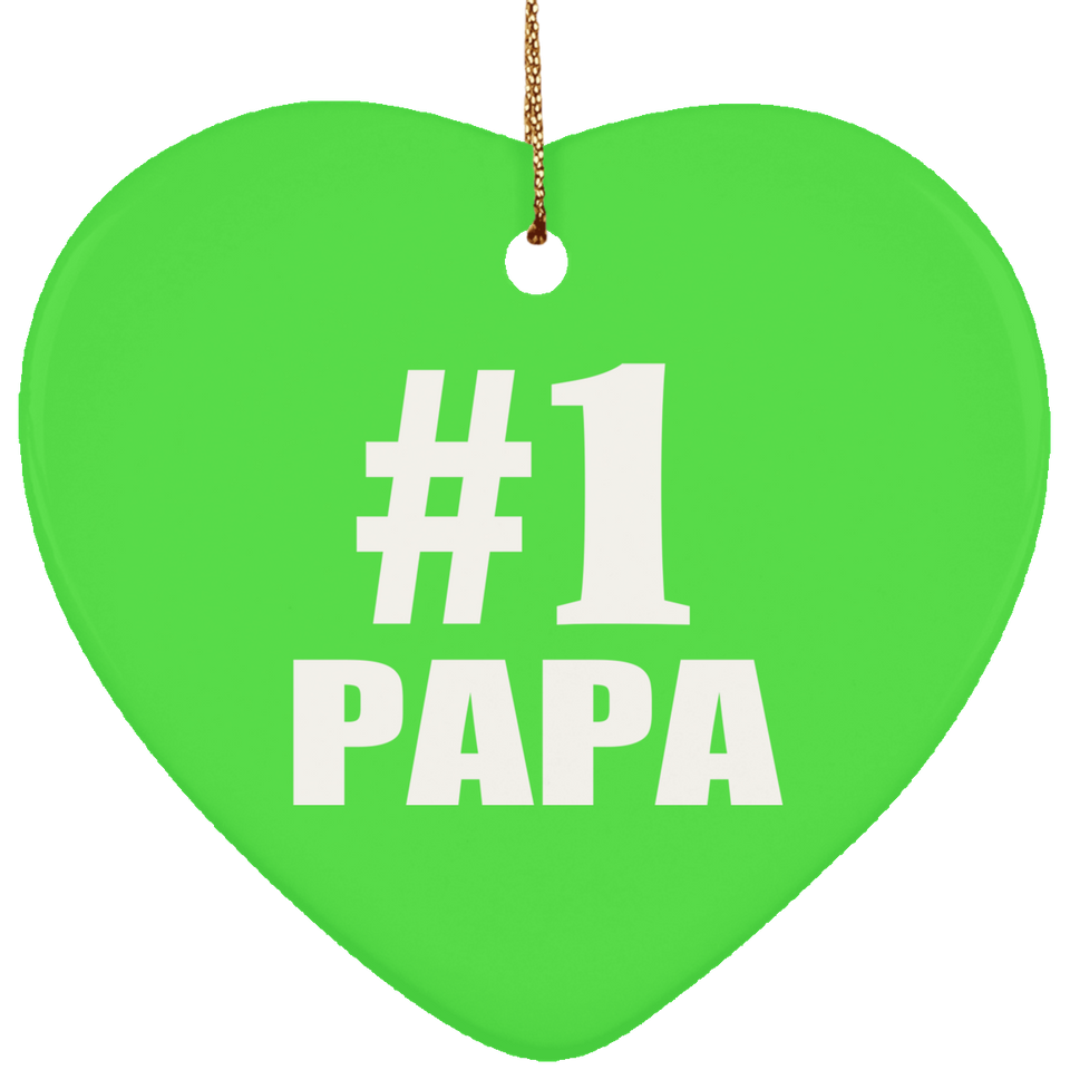 Number One #1 Papa (Grandpa) - Heart Ornament