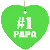Number One #1 Papa (Grandpa) - Heart Ornament