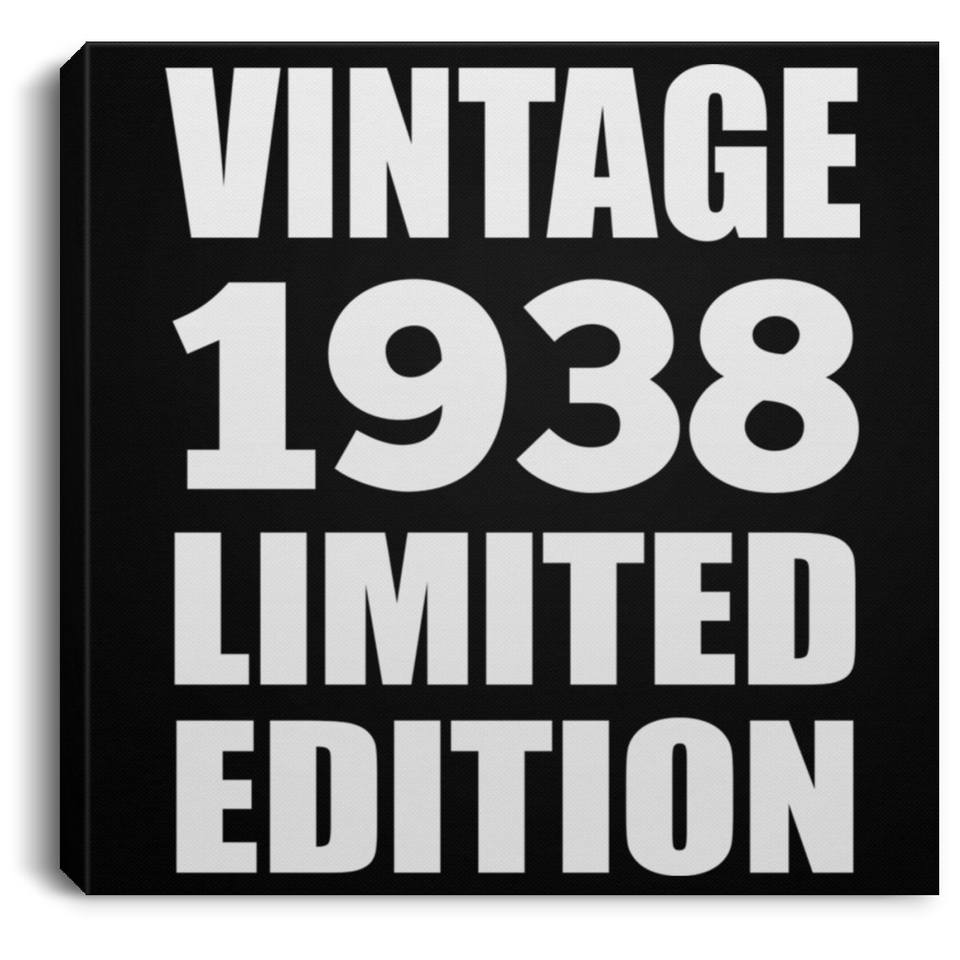 86th Birthday Vintage 1938 Limited Edition - Canvas Square
