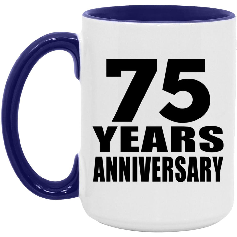 75th Anniversary 75 Years Anniversary - 15oz Accent Mug Purple