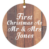 First Christmas As Mr & Mrs Jones - Circle Ornament E