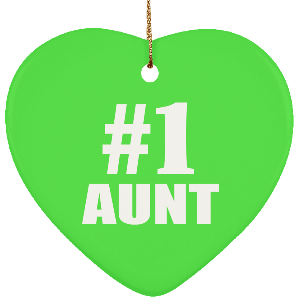 Number One #1 Aunt - Heart Ornament