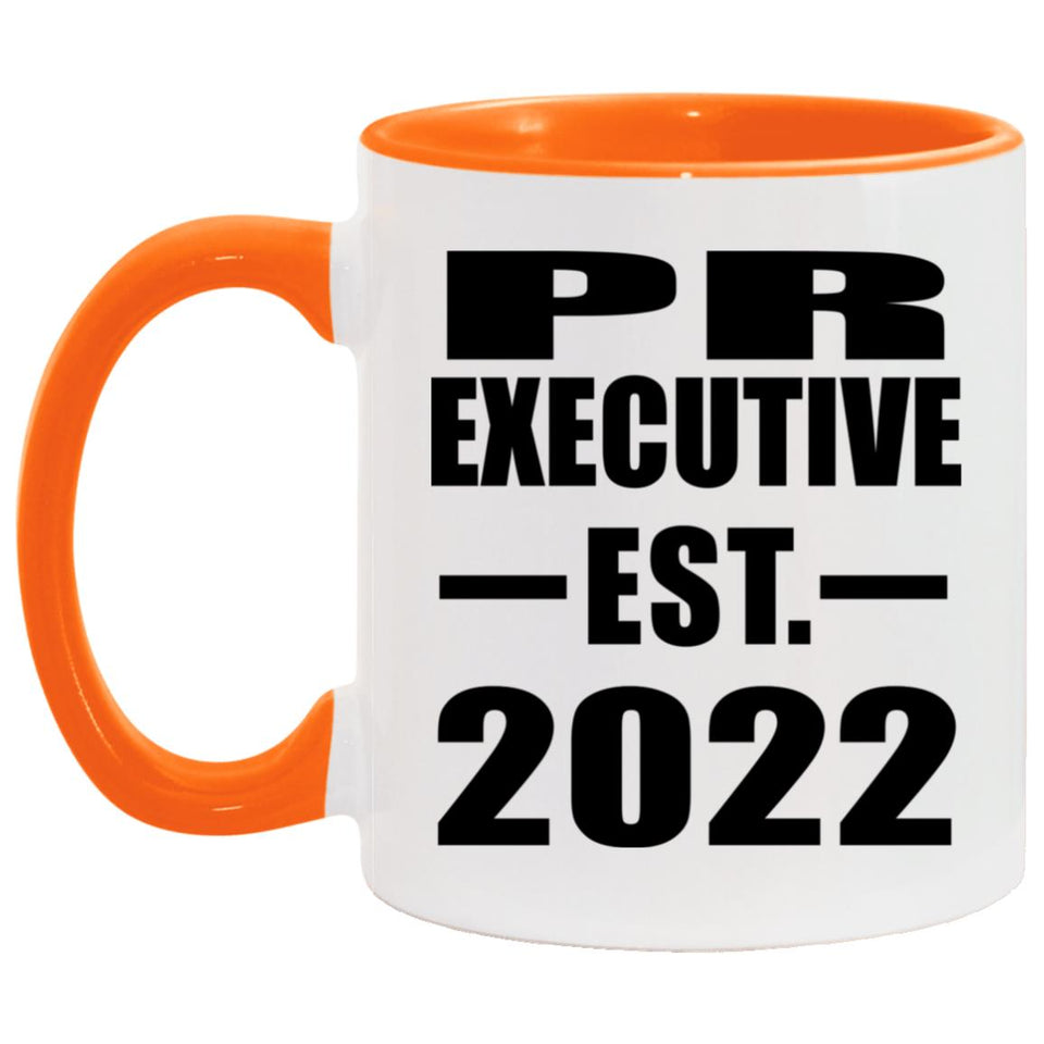 Pr Executive Established EST. 2022 - 11oz Accent Mug Orange