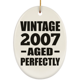 17th Birthday Vintage 2007 Aged Perfectly - Oval Ornament
