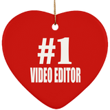 Number One #1 Video Editor - Heart Ornament