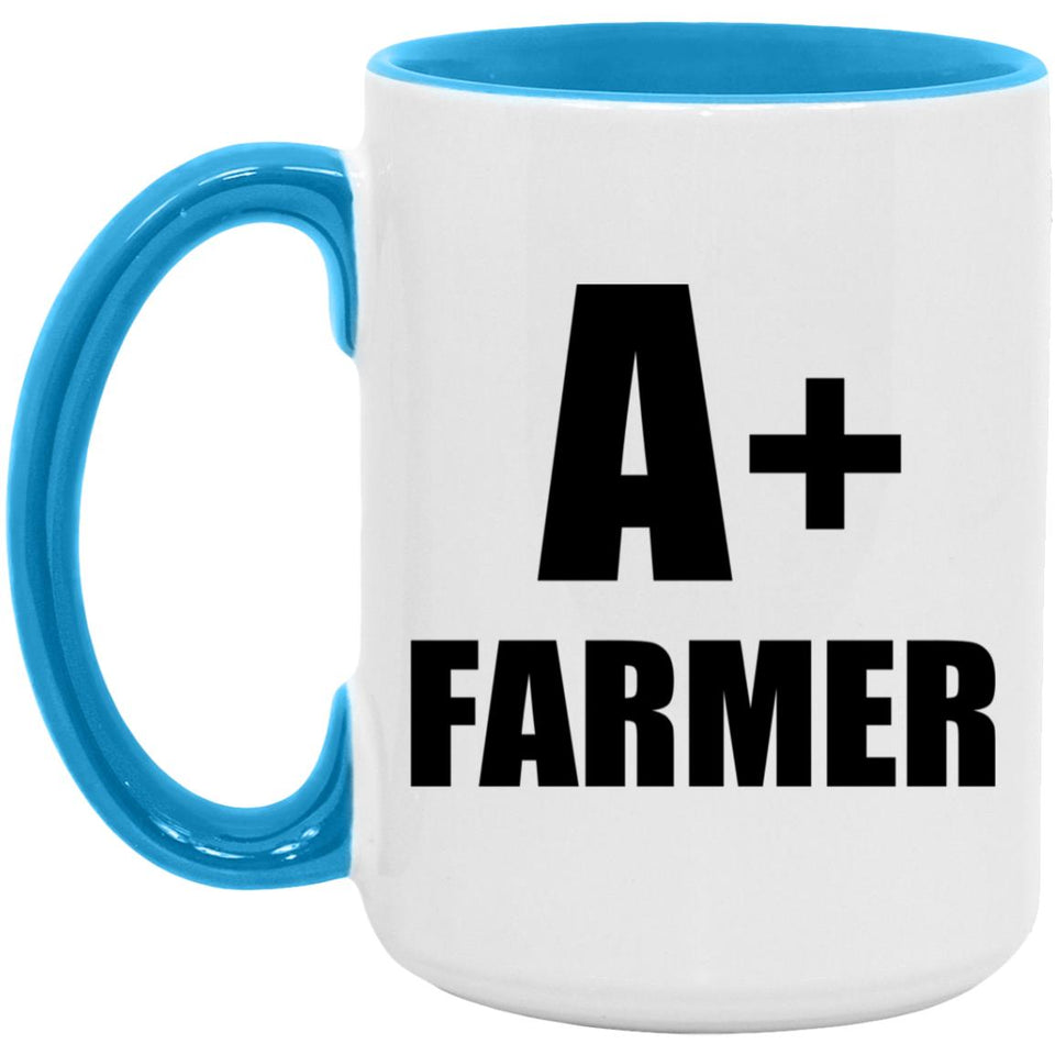 A+ Farmer - 15oz Accent Mug Blue