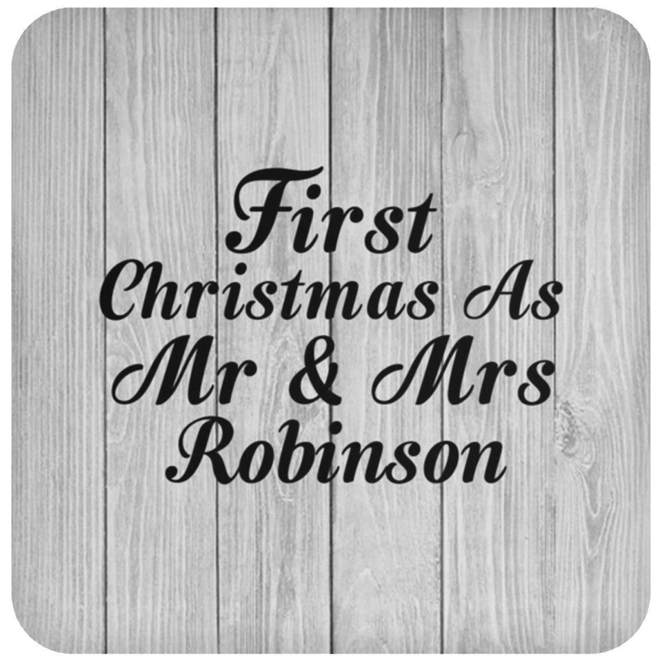 First Christmas As Mr & Mrs Robinson - Drink Coaster F