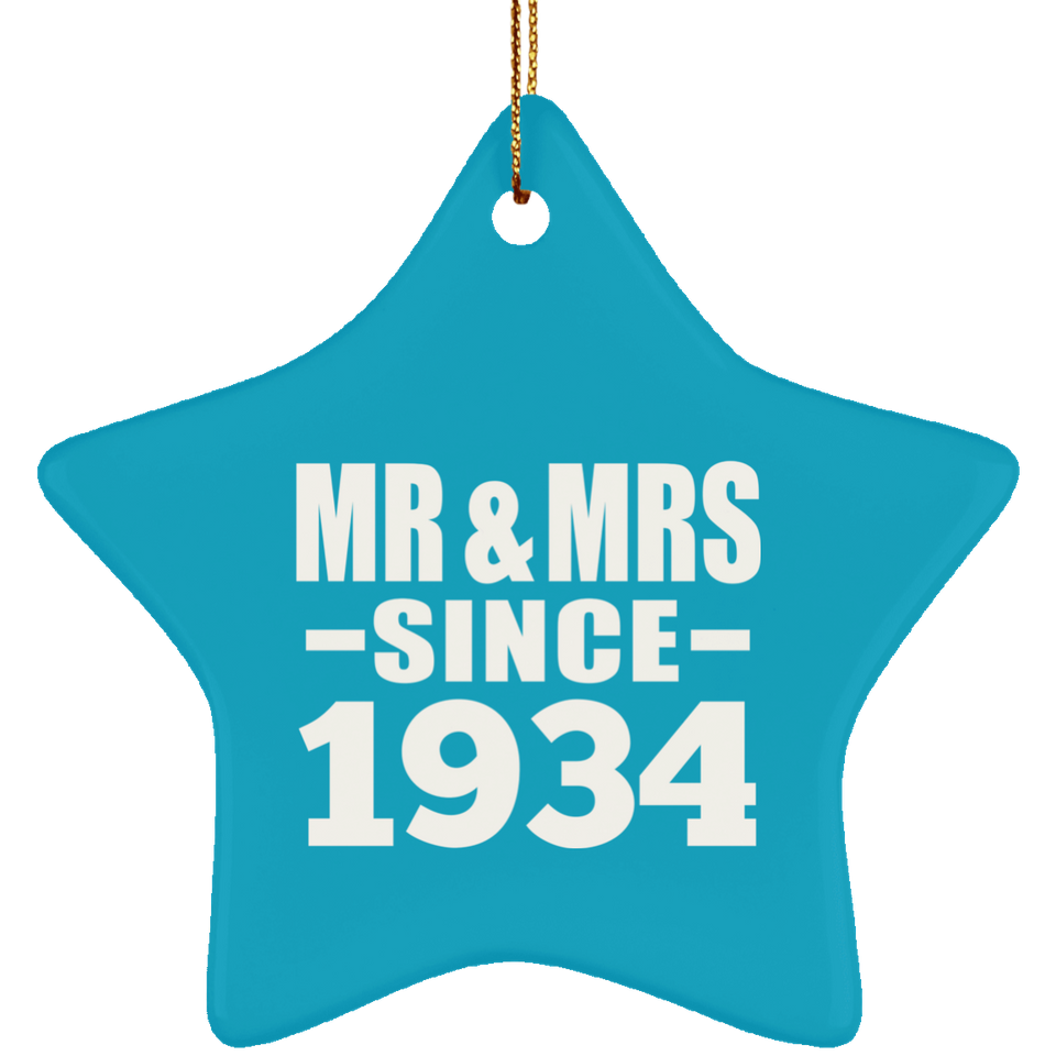 90th Anniversary Mr & Mrs Since 1934 - Star Ornament