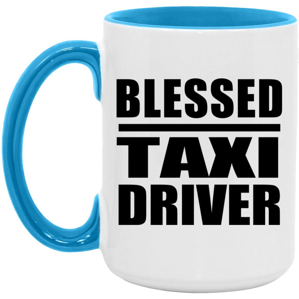 Blessed Taxi Driver - 15oz Accent Mug Blue