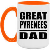 Great Pyrenees Dad - 15oz Accent Mug Orange