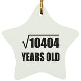 102nd Birthday Square Root of 10404 Years Old - Star Ornament