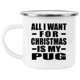 All I Want For Christmas Is My Pug - 12oz Camping Mug