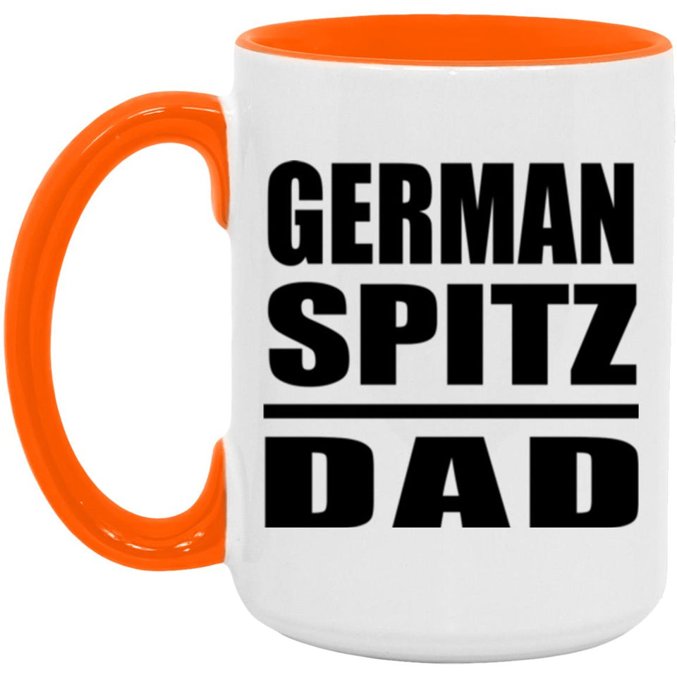 German Spitz Dad - 15oz Accent Mug Orange