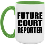 Future Court Reporter - 15oz Accent Mug Green