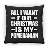 All I Want For Christmas Is My Pomeranian - Throw Pillow Black