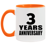 3rd Anniversary 3 Years - 11oz Accent Mug Orange