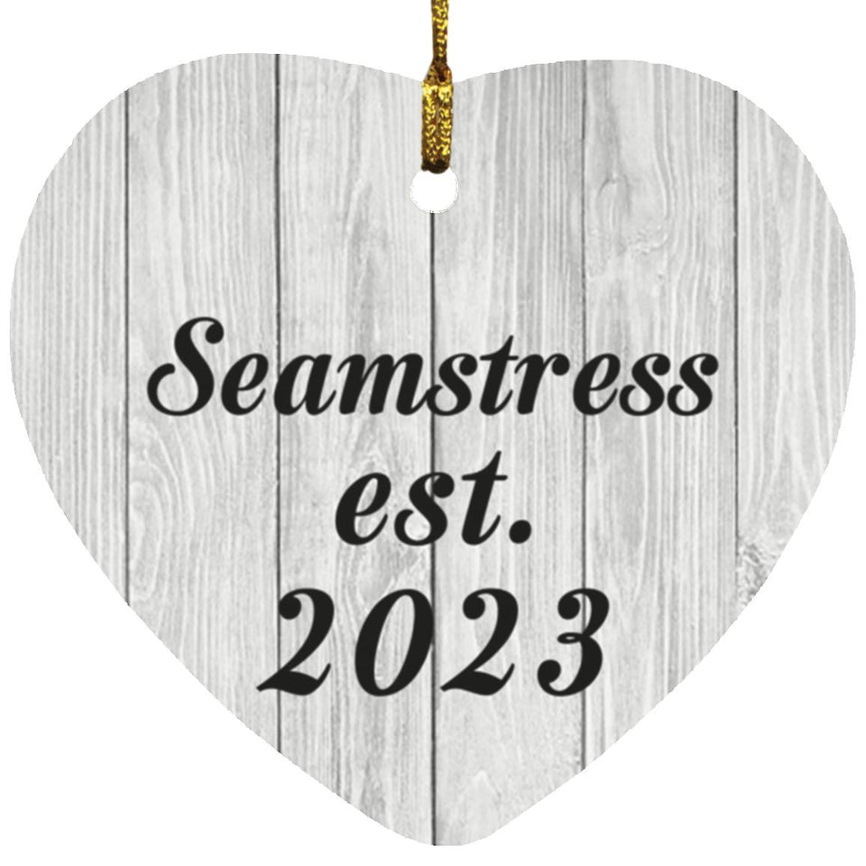 Seamstress Established Est. 2023 - Heart Ornament F