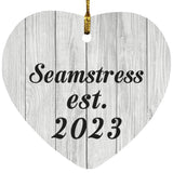 Seamstress Established Est. 2023 - Heart Ornament F