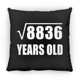 94th Birthday Square Root of 8836 Years Old - Throw Pillow Black