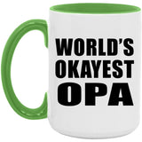 World's Okayest Opa - 15oz Accent Mug Green