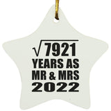89th Anniversary Square Root of 7921 Years As Mr & Mrs 2022 - Star Ornament
