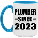 Plumber Since 2023 - 15oz Accent Mug Blue
