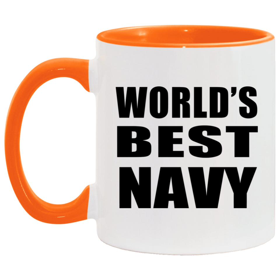 World's Best Navy - 11oz Accent Mug Orange