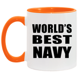 World's Best Navy - 11oz Accent Mug Orange