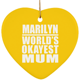 Marilyn World's Okayest Mum - Heart Ornament