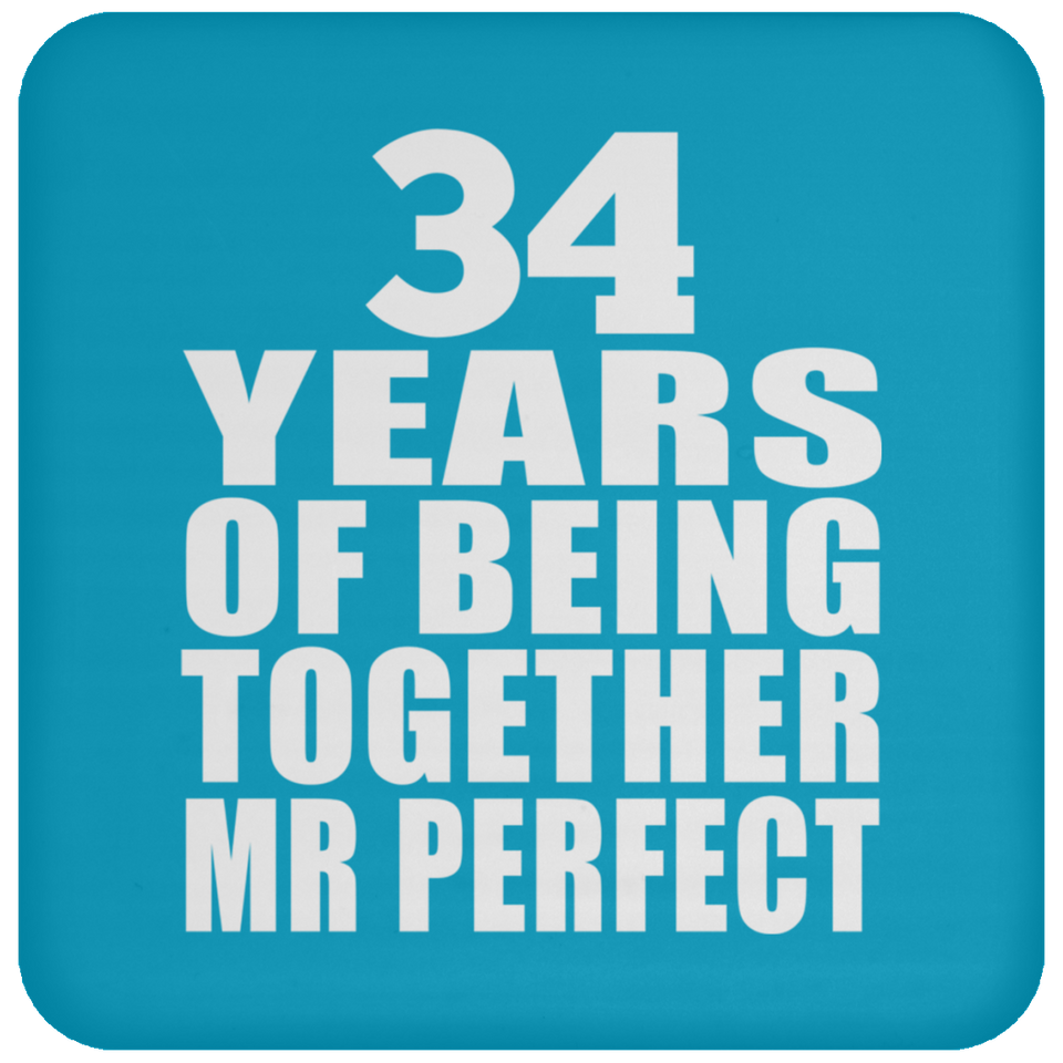 34th Anniversary 34 Years Of Being Mr Perfect - Drink Coaster
