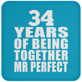 34th Anniversary 34 Years Of Being Mr Perfect - Drink Coaster