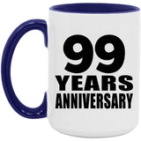 99th Anniversary 99 Years Anniversary - 15oz Accent Mug Purple
