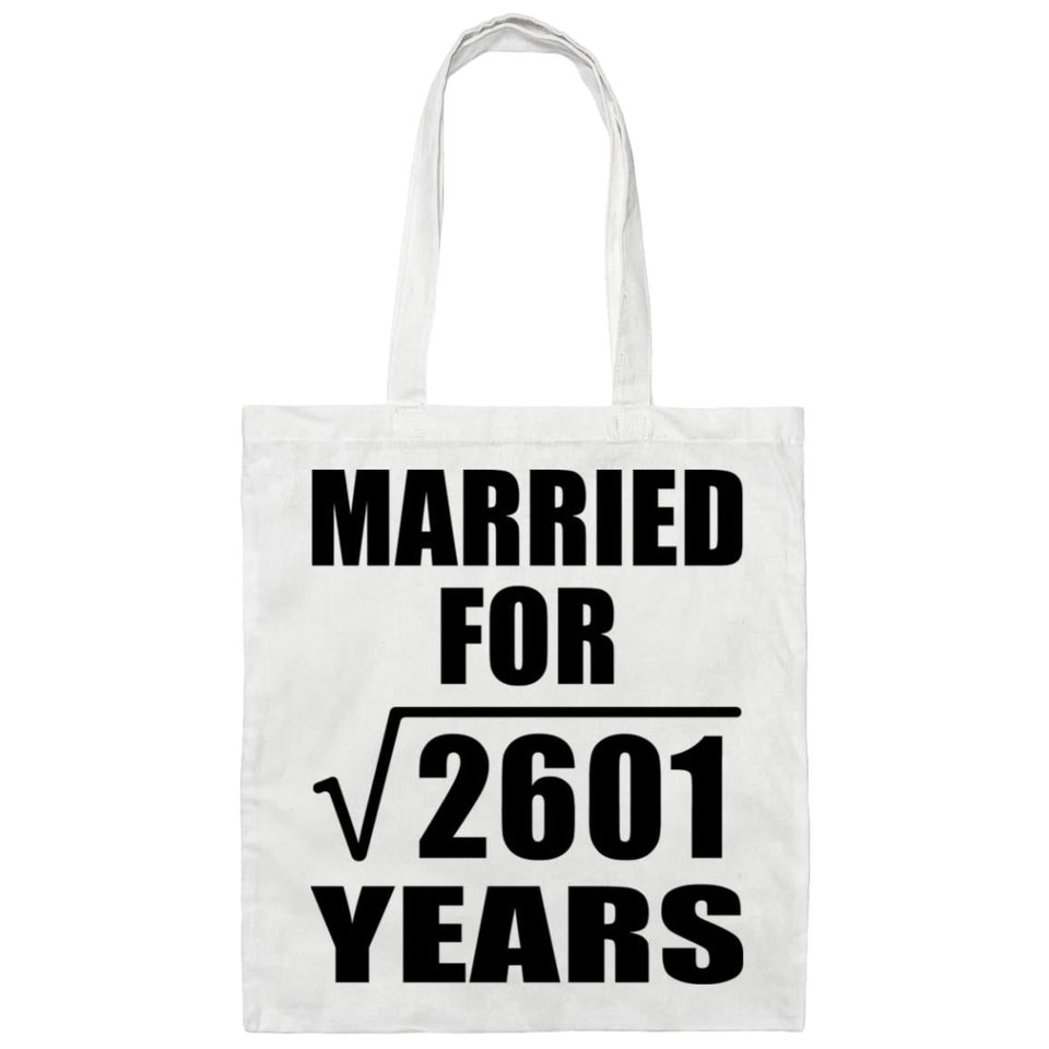 51st Anniversary Married For Square Root of 2601 Years - Tote Bag White