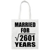51st Anniversary Married For Square Root of 2601 Years - Tote Bag White