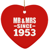 71st Anniversary Mr & Mrs Since 1953 - Heart Ornament