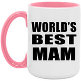 World's Best Mam - 15oz Accent Mug Pink