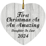 First Christmas As An Amazing Daughter In Law 2024 - Heart Ornament F