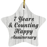7th Anniversary 7 Years & Counting Happy Anniversary - Star Ornament F