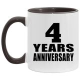 4th Anniversary 4 Years - 11oz Accent Mug Black