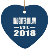 Daughter In Law Established EST. 2018 - Heart Ornament