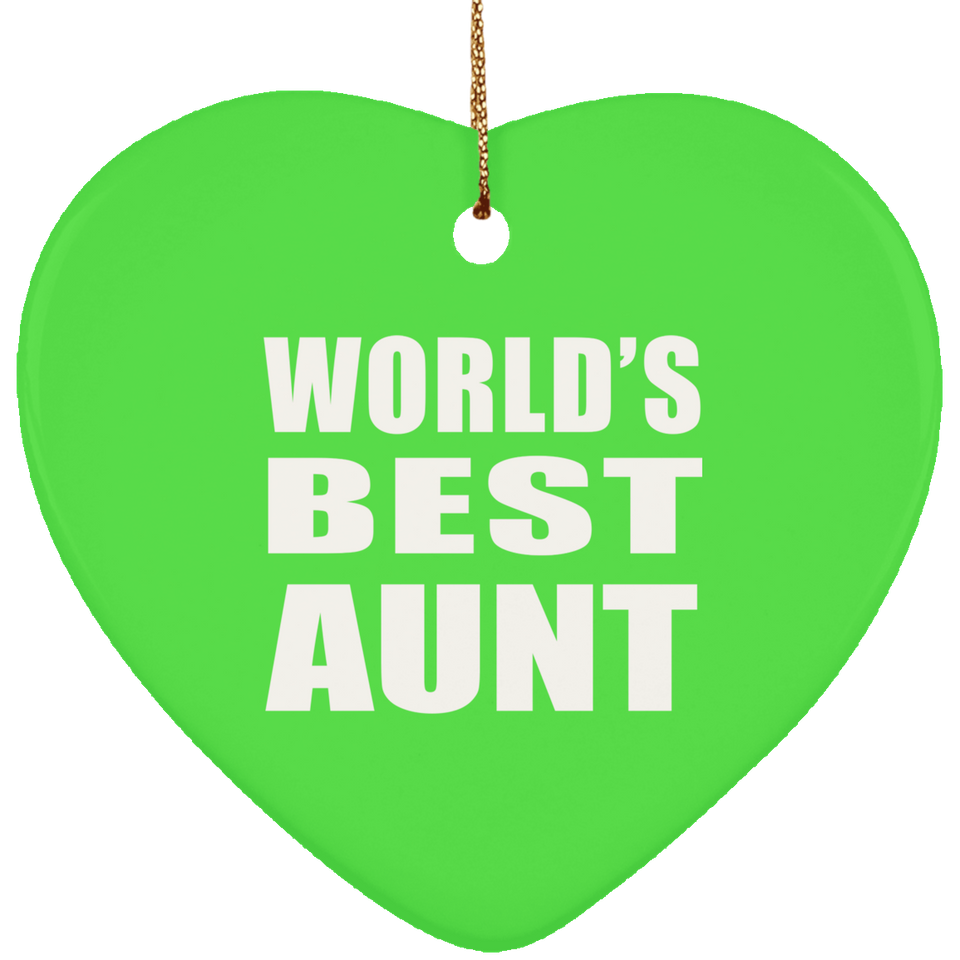 World's Best Aunt - Heart Ornament