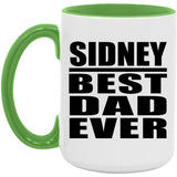 Sidney Best Dad Ever - 15oz Accent Mug Green
