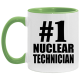 Number One #1 Nuclear Technician - 11oz Accent Mug Green