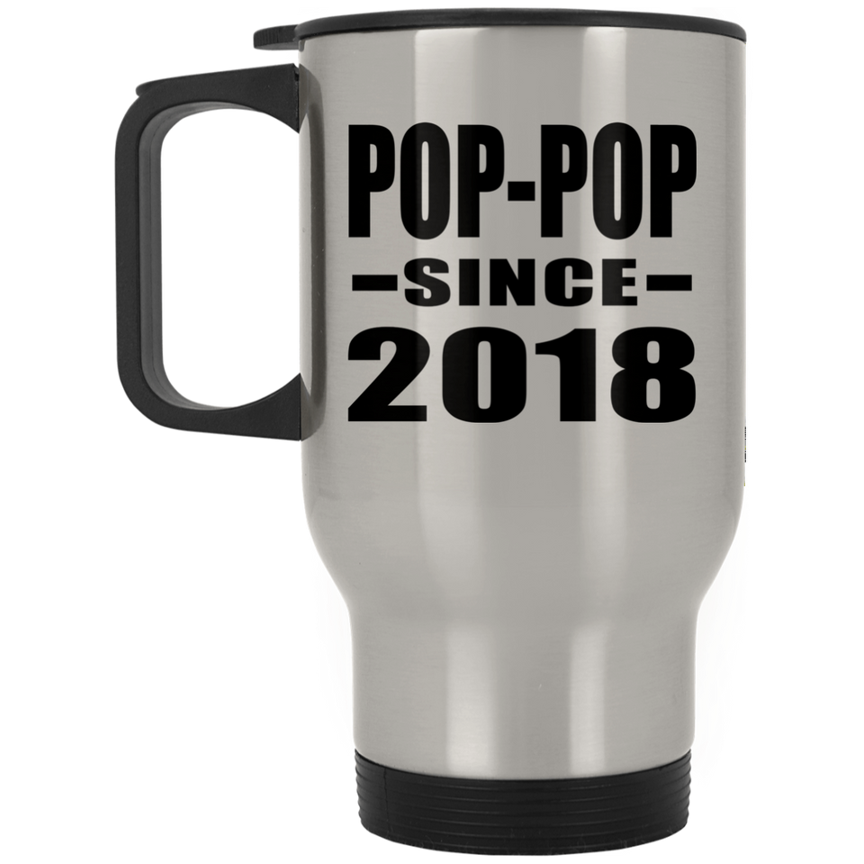 Pop-Pop Since 2018 - Silver Travel Mug