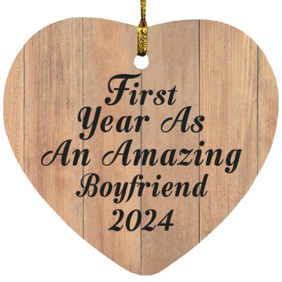 First Year As An Amazing Boyfriend 2024 - Heart Ornament C
