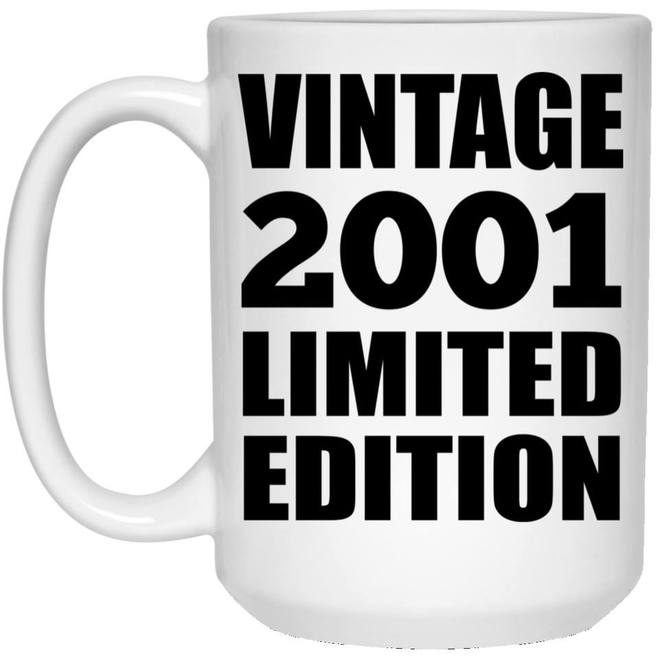 23rd Birthday Vintage 2001 Limited Edition - 15oz Coffee Mug