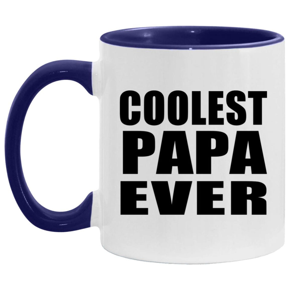 Coolest Papa Ever - 11oz Accent Mug Purple