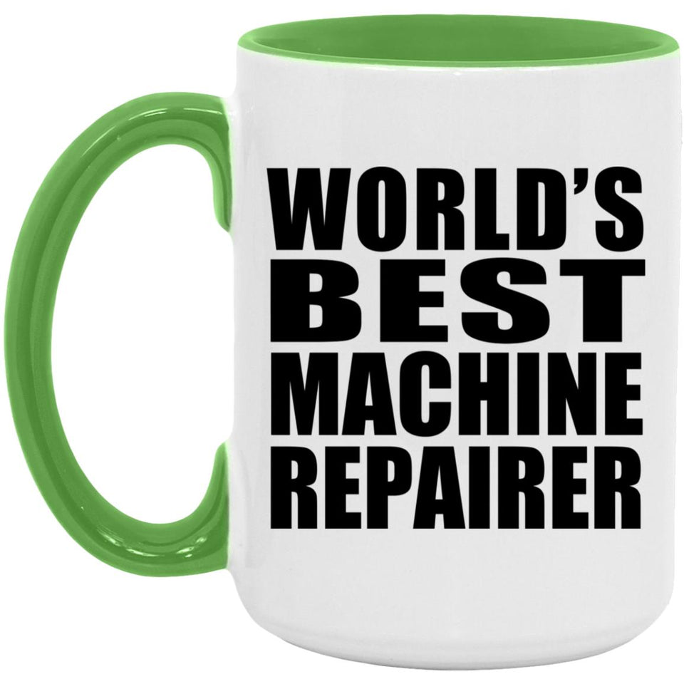 World's Best Machine Repairer - 15oz Accent Mug Green