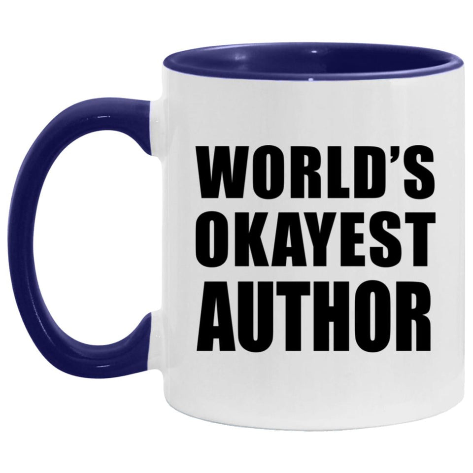 World's Okayest Author - 11oz Accent Mug Purple